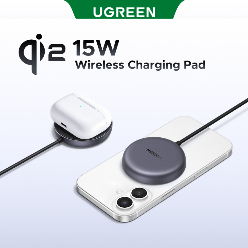Carregador Rápido Magnético Sem Fio UGREEN Qi2 15W Compatível Com iPhone Série 12-17 — oferta na Shopee