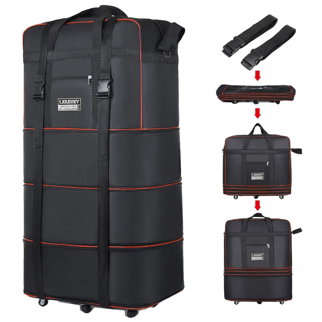 Bolsa De Viagem Multifuncional Dobrável De Grande Capacidade Impermeável com Rodinhas