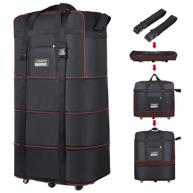 Bolsa De Viagem Multifuncional Dobrável De Grande Capacidade Impermeável com Rodinhas