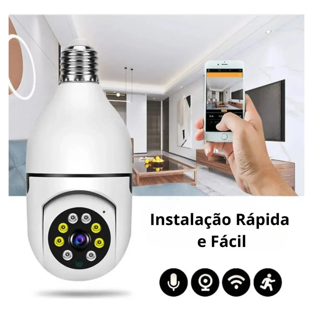 Estoque Do Fabricante E27 Sem Fio Doméstico WiFi Câmera De Segurança Panorâmica HD dome Interna