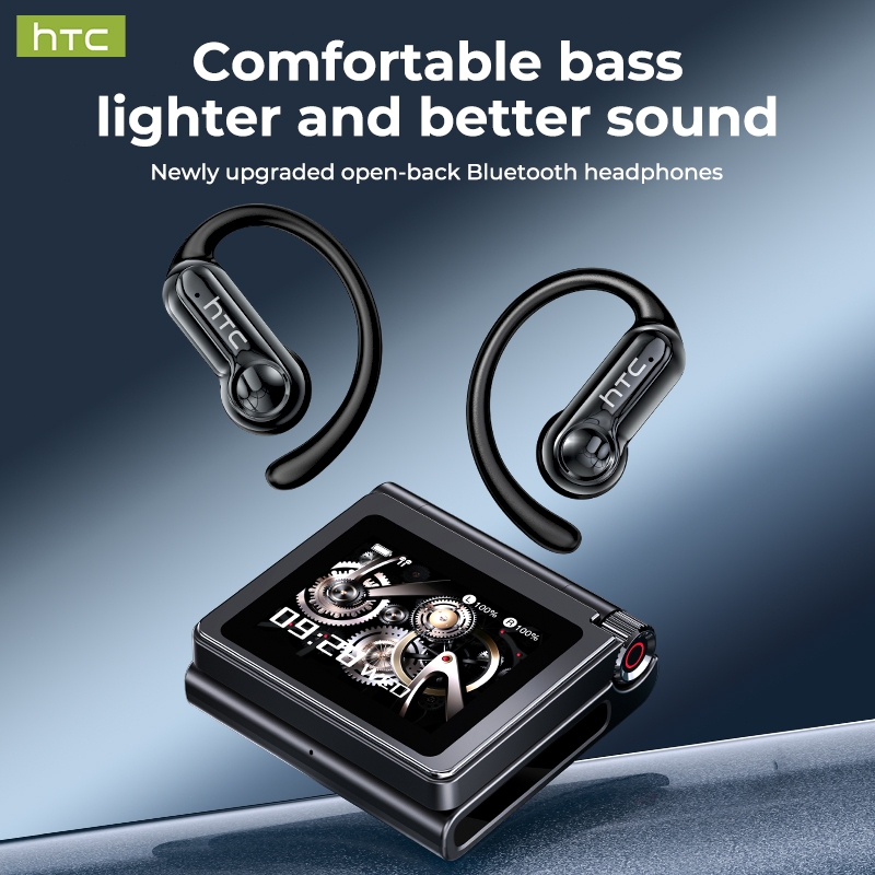 HTC NE80 Fone De Ouvido Sem Fio Bluetooth 6.0 Redução Ruído Multifuncional Tela LED Alta Fidelidade Qualidade Som Para I