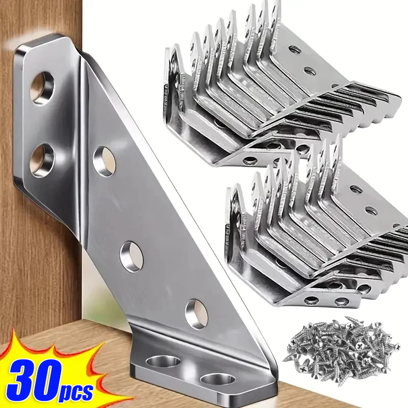 10/20/30 PCS Conector de Canto Aço Inoxidável Cantoneira Junção de Canto Móveis de Madeira Universal Suporte Para Cantos