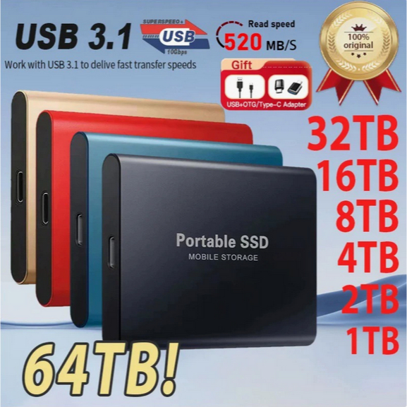 HD Externos SSD 8TB/16TB/32TB USB3.0 Externo Hard Drive 4TB Portable Solid State Drive 1TB/2TB Disko Rígido Externo