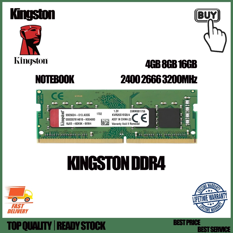 Kingston DDR4 Portátil RAM 4GB 8GB 16GB SODIMM 2133MHz 2400MHz 2666MHz 3200MHz Notebook 1.2V Memória SO-DIMM