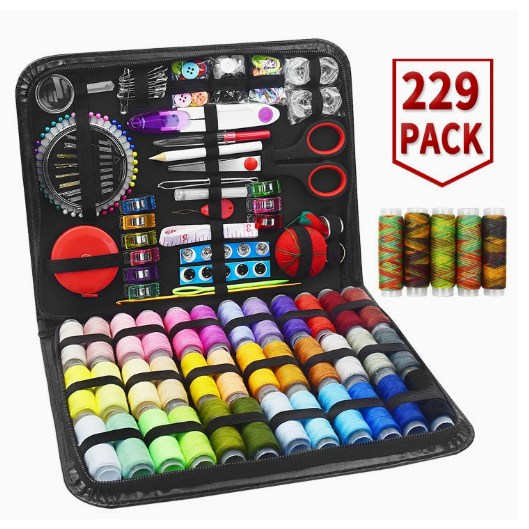229/128pçs Kit De Costura Portátil Para Viagem Em Casa Ferramentas Profissional De Emergência
