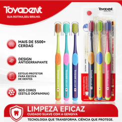ToyaDent Escova de Dente Kit 3 Unidades + Protetor 0,15mm Cerdas Macias