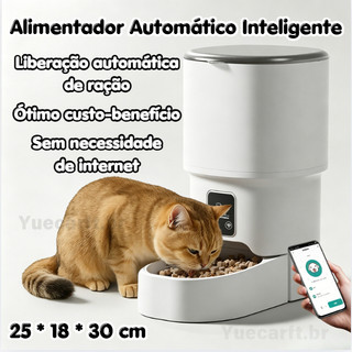 Alimentador Automático para Gatos e Cães 4L - Mantém Ração Fresca, Fácil de Limpar