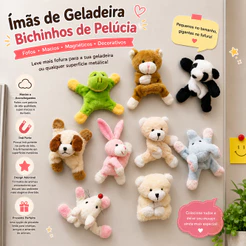 Bonito Urso Coelho Panda Animal Boneca Geladeira Ímã Brinquedo De Pelúcia Adesivo Magnético Decoração Dos Desenhos Anima