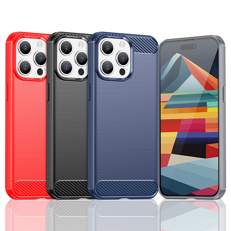 Capa De Fibra De Carbono Para Xperia XZ1 Compact XZ2 Premium XZ3 XZ4 XZ5 Pro-I-Armadura À Prova De Choque , Parte Trasei