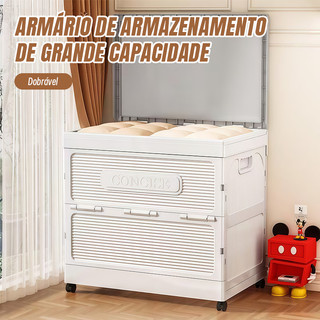 Caixa Organizadora Armazenamento Dobrável Empilhavel Multiuso Para Casa Escritório Grande capacidade de 140L
