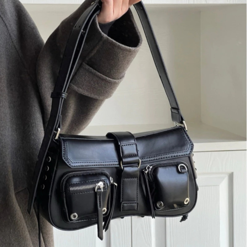 Bolsa Feminina De Ombro Baguete Design Detalhe Cordão Casual Sofisticada Moderna