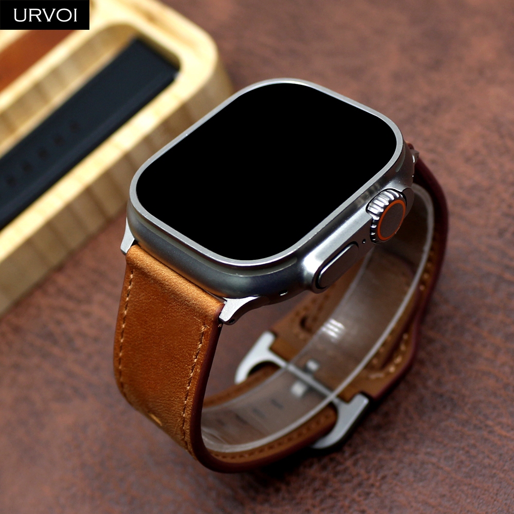 URVOI Pulseira De Couro Fino Para Apple Watch Ultra 3 2 1 Série 11 10 9 87 SE Qu