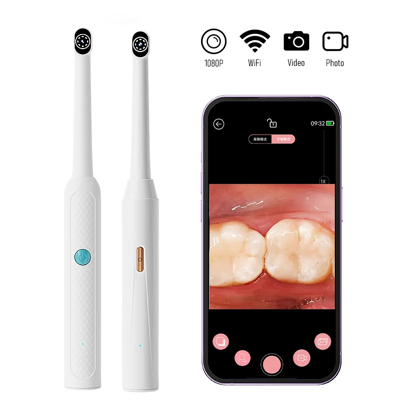 Endoscópio oral Wi-Fi , Boroscópio Visual HD Sem Fio Com 8LED LghitHandheld Cuidados Bucais Para iOS , Android