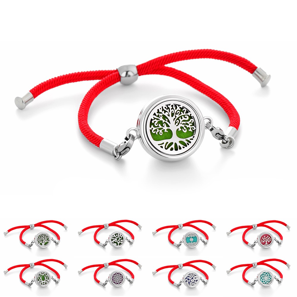 Árvore Da Vida Aromaterapia Pulseira Corda Corrente Difusor Óleo Essencial Perfume Medalhões Jóias