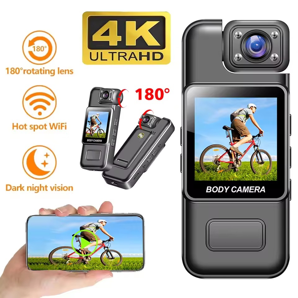 4K Ultra HD WiFi Mini Câmera Portátil Gravador De Vídeo Digital Polícia Corpo Cam Visão Noturna Infravermelha Esportes D
