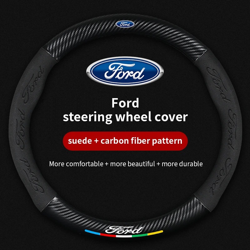 Capa De Volante Antiderrapante De Camurça Para Carro , Ford ST-Line Focus Mondeo Kuga Edge Puma Ranger Explorer