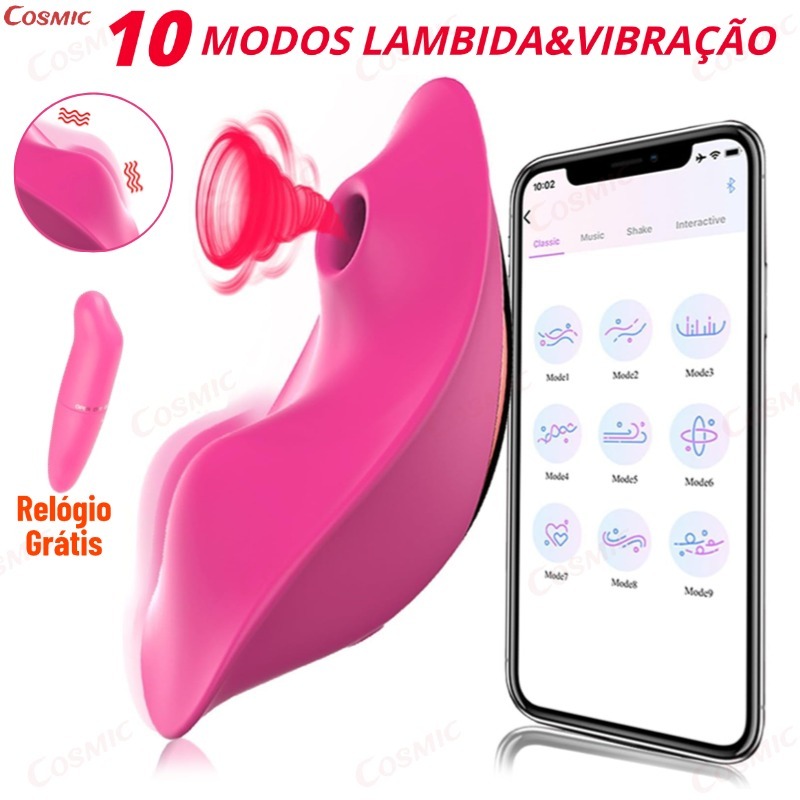 Sugador de Clitóris Vibrador feminino para Sexo Vibrador Bluetooth Controle no Celular 20 modos-CO