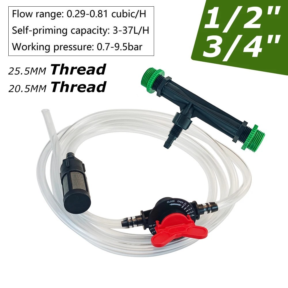 Injetor De Fertilizante Venturi 1/2 " 3/4 " 1 " 1.5 " Rosca | Alimentador Automático De Irrigação Por Gotejamento 1ud