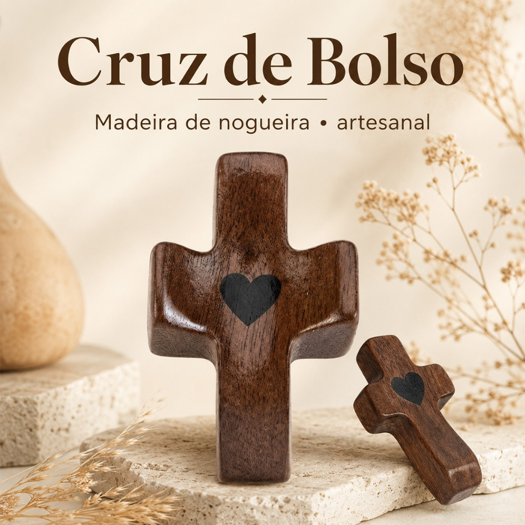 Mini Cruz De Oração De Madeira Maciça-Token De Crucifixo Portátil Feito À Mão , Lembrança De Fé Para Batismo E Confirmaç
