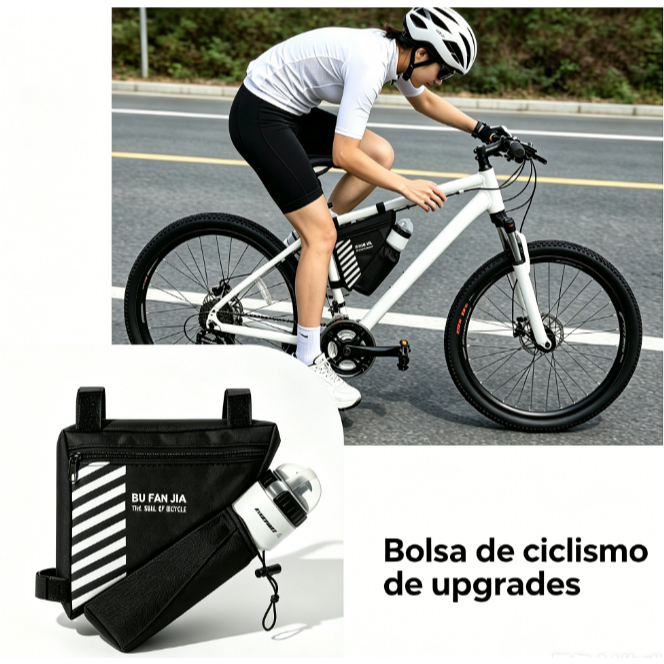 bolsa triangular para bicicleta, à prova d'água, quadro frontal, garrafa, ciclismo, tubo superior, kit de ferramentas