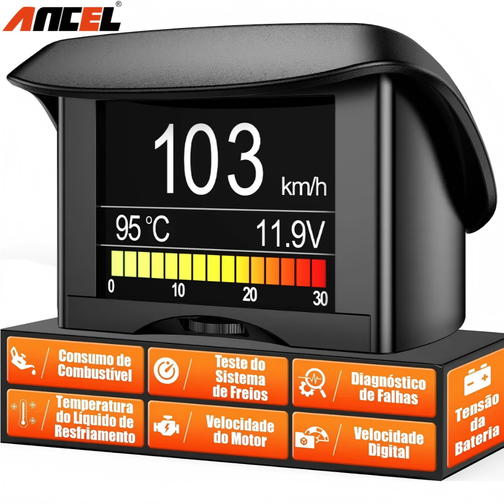 Ancel A202 Digital OBD2 HUD Scanner De Automóvel Display De Velocidade Medidor De Temperatura