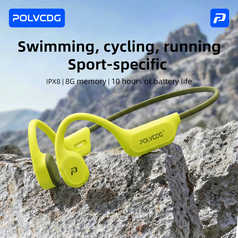 Polvcdg-X9-8G/32G-IPX8 Fones De Ouvido De Condução Óssea Para Natação À Prova D'água Esportes/Ciclismo/Fitness Bluetooth