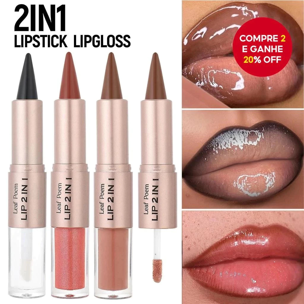 Lápis Labial 2 Em 1 (Delineador + Batom) | Fórmula À Prova D'água E Textura Leve Não Pegajosa Sem Avaliações Ainda