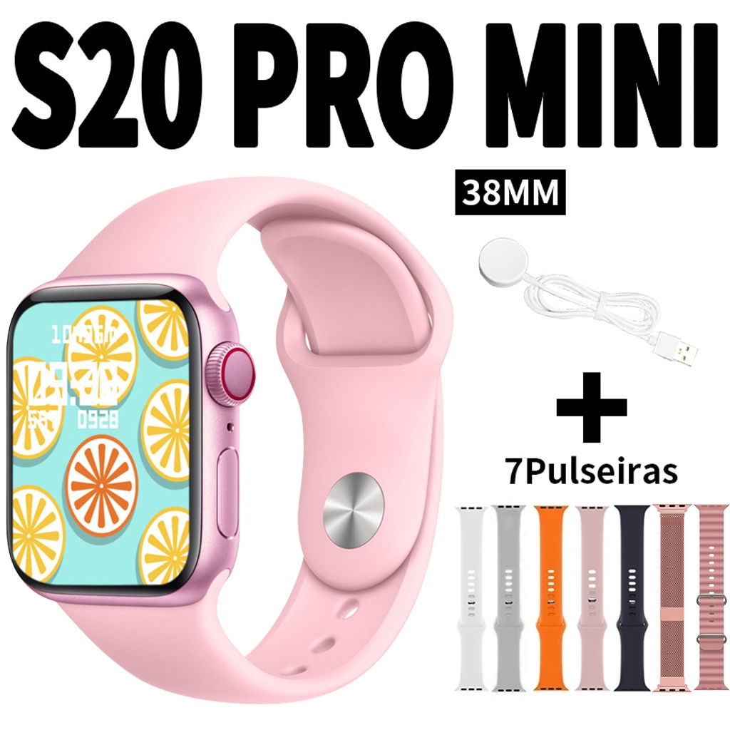 Conjunto De Sete Pulseiras Smartwatch S20 Pro MINI Watch Series 10 Bluetooth Monitoramento De Frequência Cardíaca MO5D