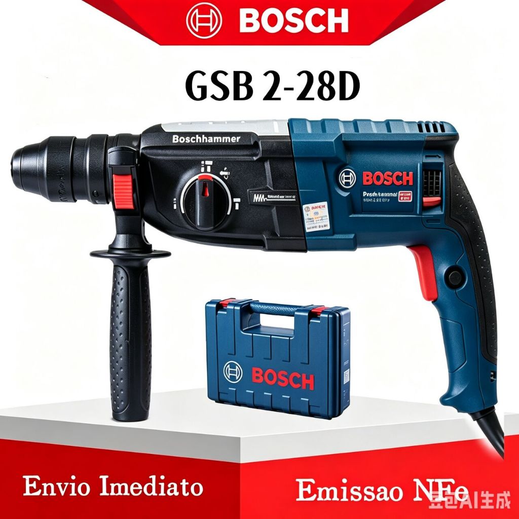 Martelete Bosch GBH 2-28D 1500W SDS Plus Perfurador Rompedor Profissional + Acessórios