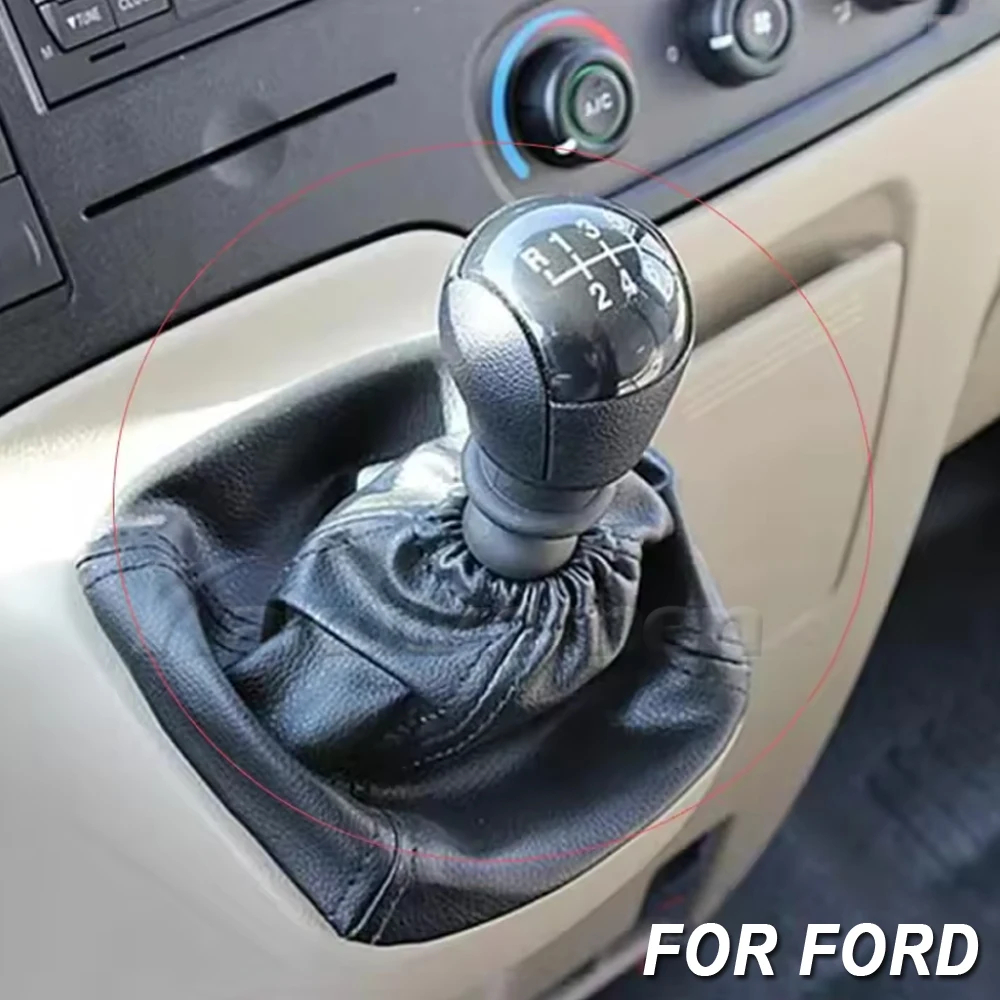Para Ford Transit Van MK7 2006 2007 2008 2009 2010 2011 2012 2013 Botão De Mudança De Engrenagem Do Carro Couro Gaiter B