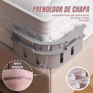 4 Peças Prendedor de Lençol Antideslizante Fixador de Cama Ajustável Fita Sem Pregos