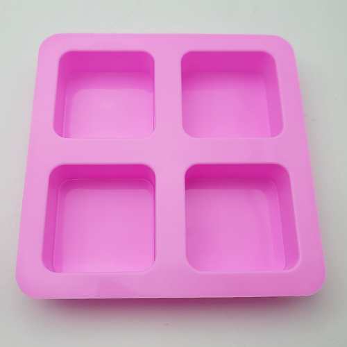 Molde de Silicone Contínuo com 4 Cavidades - Para Sabonete Artesanal, Processo a Frio, Aromaterapia e Bolo de Arroz