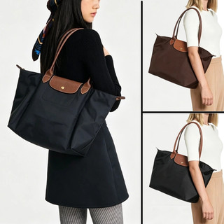 Bolsa longchample tote feminina com alça longa, bolsa de ombro, sacola de compras à prova…