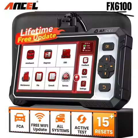 【Enviado do Brasil】ANCEL FX6100 Scanner OBD2 Diagnóstico Completo | 15+ Funções | Bidirecional | Atualização Vitalícia