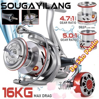 Sougayilang Novo Carretel Giratório 1500-5000 5.0 : 1 De Pesca De Metal De Alta Velocidade Arrasto Máximo 16kg