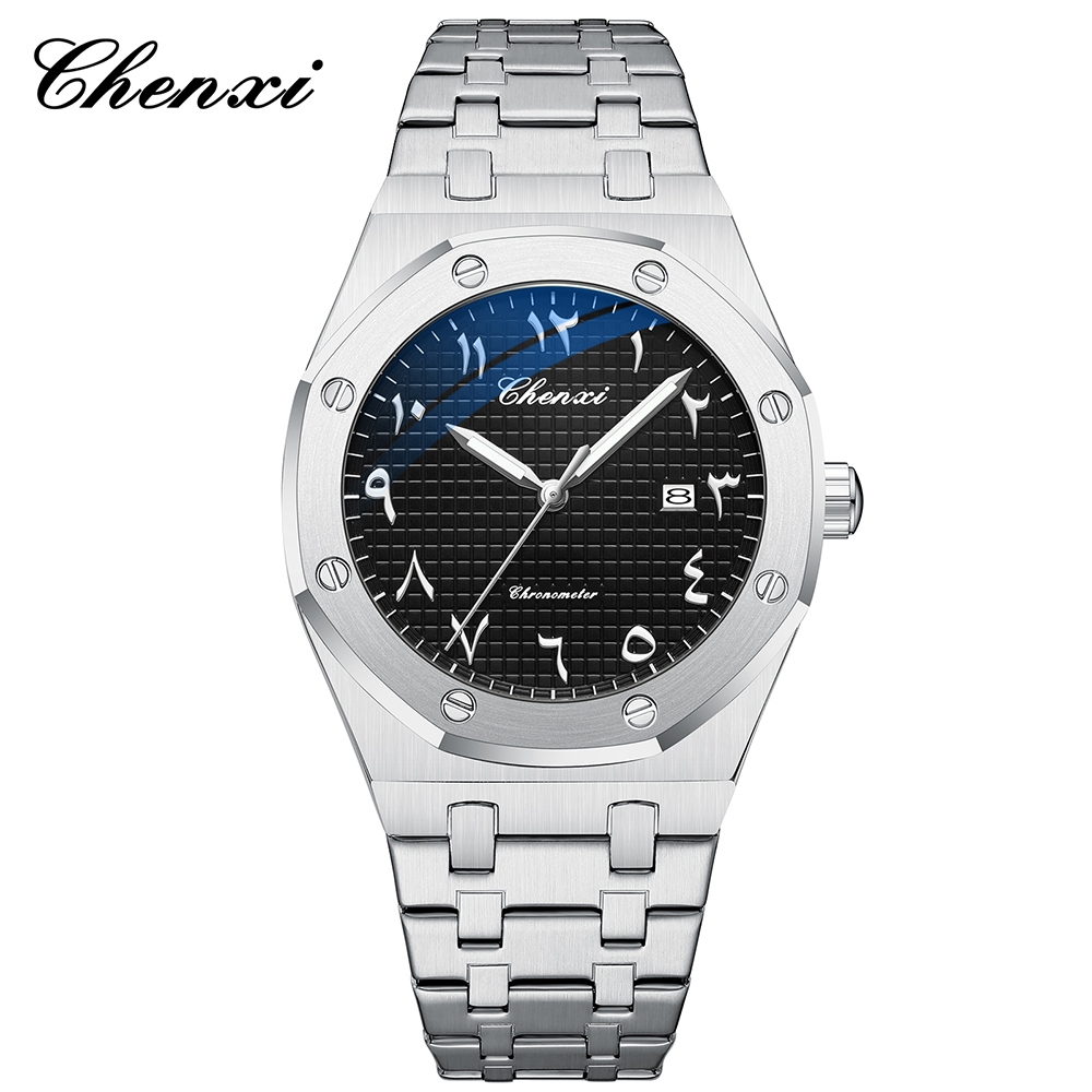 Relógios De Negócios De Moda Elegante CHENXI Para Homens Com Mostrador Redondo E Calendário Relógio Masculino De Quartzo