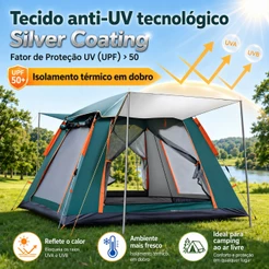 Barraca Camping Acampamento 4/5 Pessoas Automatica barraca de acampamento PortáTil Para Piquenique Ar Livre à Prova De