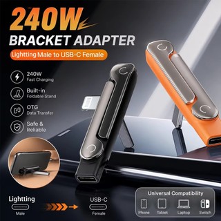 240W USB Tipo-c Lightning Adaptador De Suporte Embutido Conversor Dobrável Multifuncional…