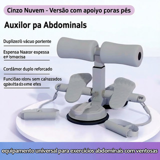 Aparelho Abdominal com Ventosas - Fixação Reforçada, Pedais e Alças Duplas, Espuma NBR Grossa para Treino em Casa