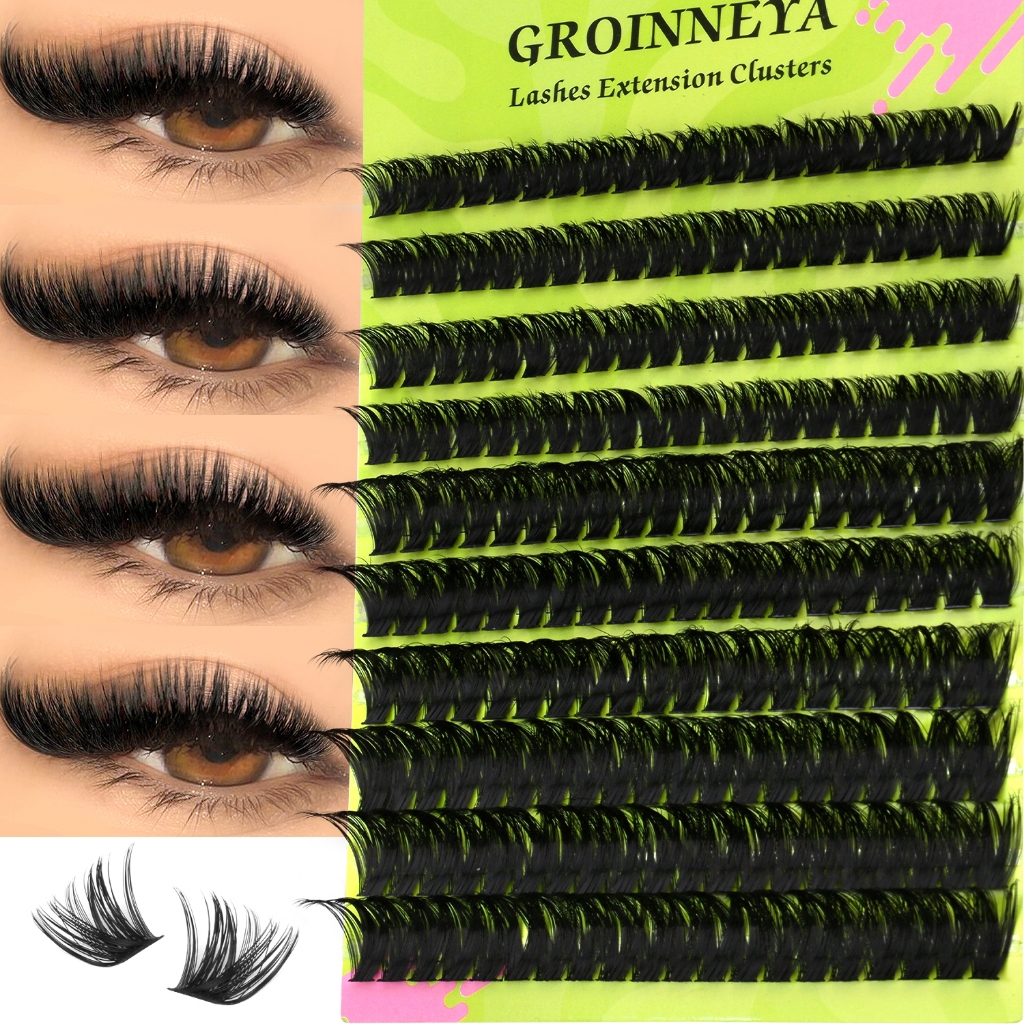 DIY Lash Clusters Grossos Cílios Finos Individuais Mega Volume Extensões De