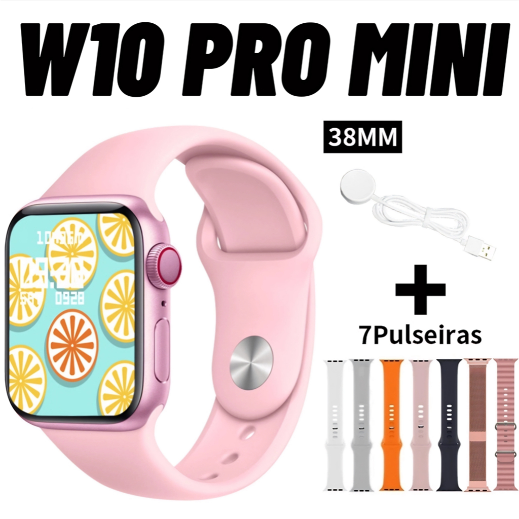 [7 alças] W10 PRO MINI Bluetooth Chamada Smart Watch IP67 Monitoramento de frequência cardíaca à prova d'água