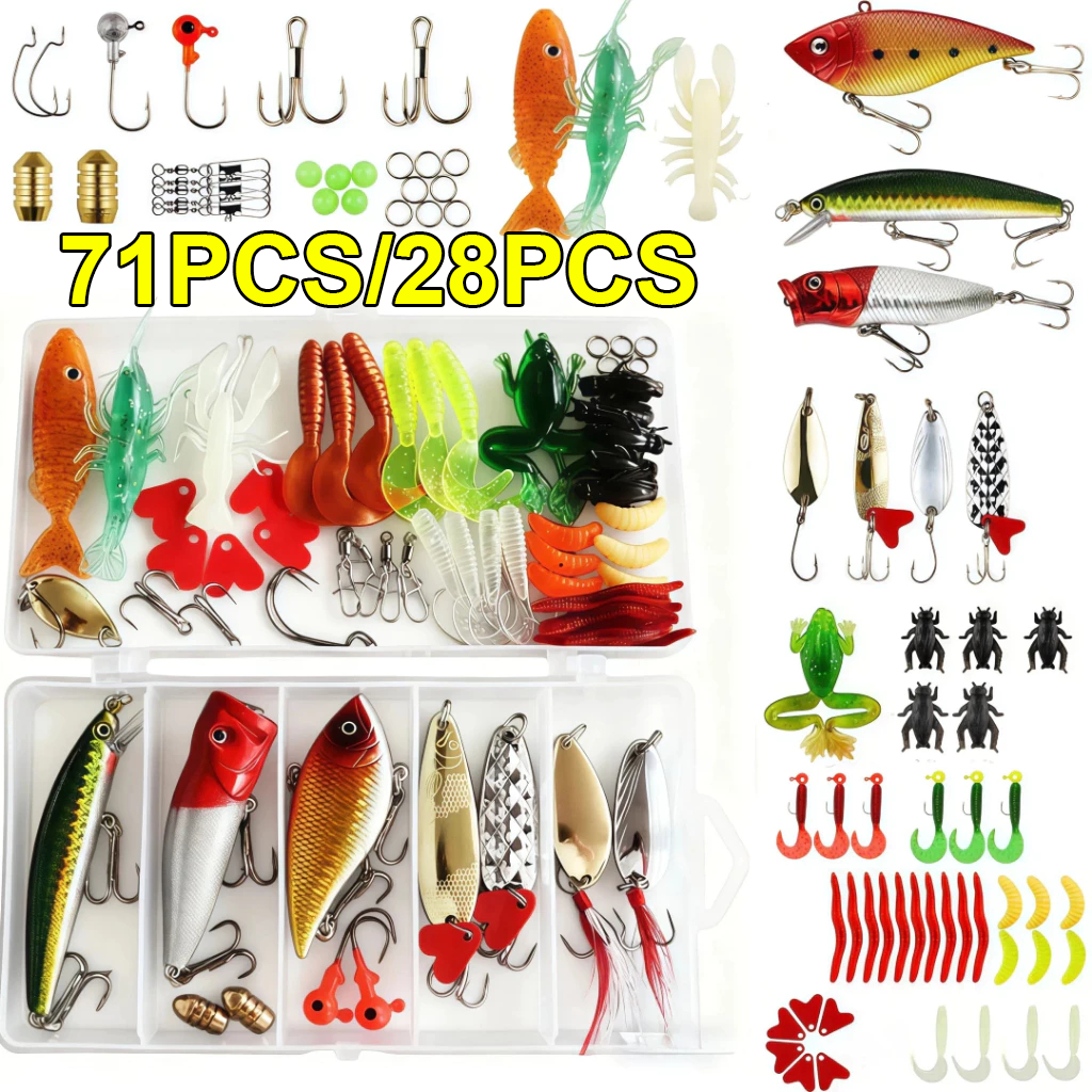 🎣 Kit 71/28 Iscas Artificiais - Meia Água com Anzol Duplo | Iscas Realistas para Pesca de Truta e Peixes