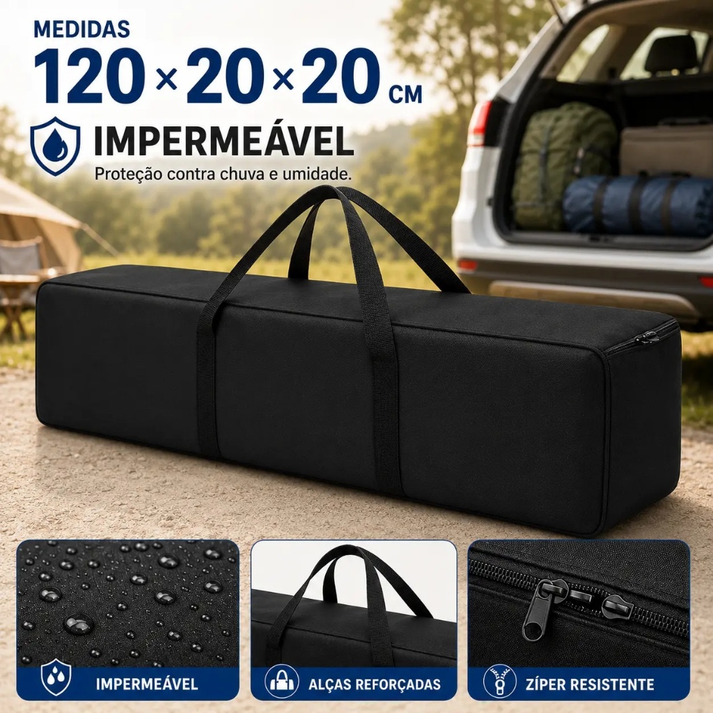 Bolsa Transporte Para Gazebo Dobrável Tripé 120*20*20 Resistente-à prova d'água