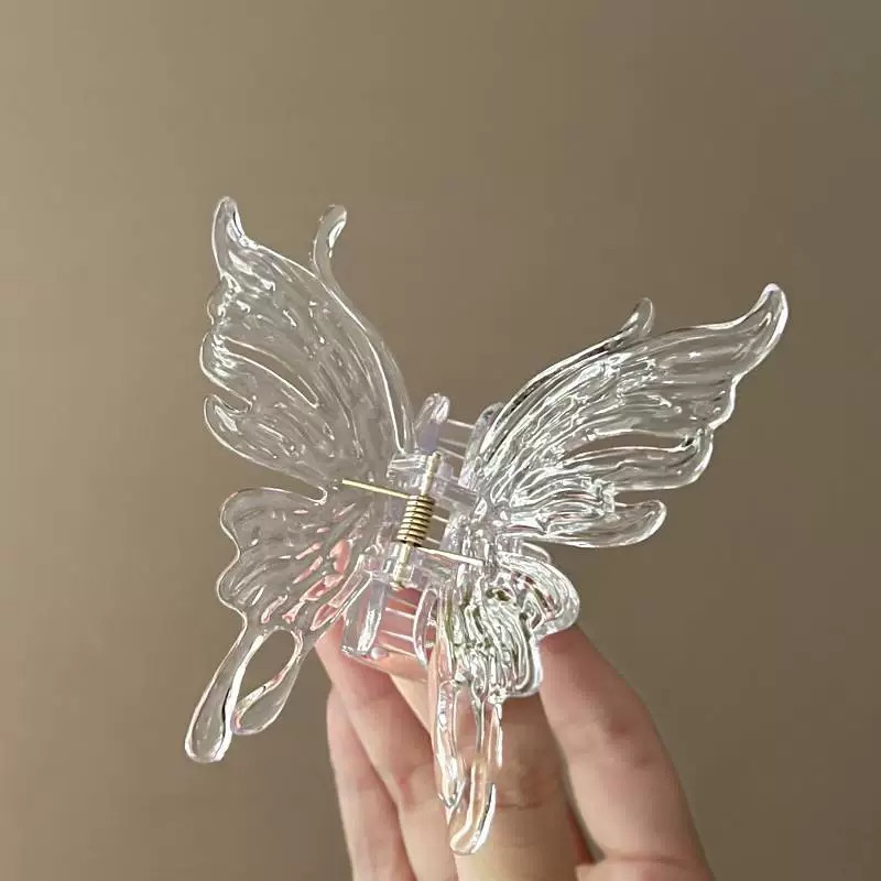 Borboleta feita à água versão coreana transparente acrílico líquido borboleta clipe nicho Design Super fada temperamento