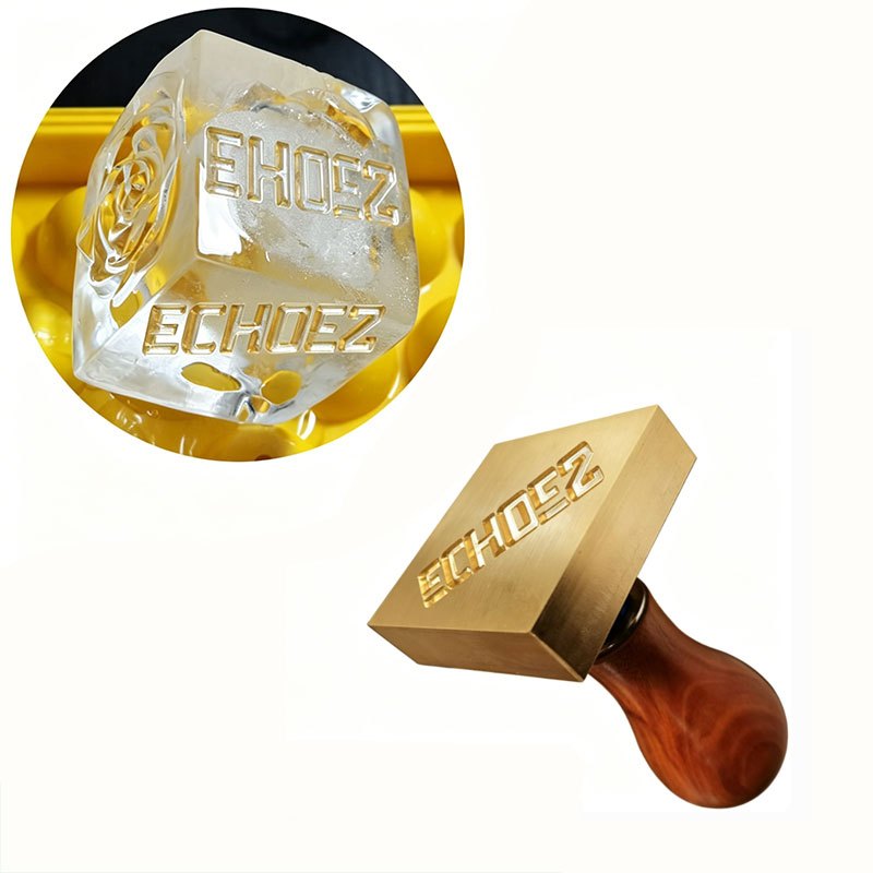 Selo De Cera De Latão Personalizado De 3 Cm E Carimbo De Gelo-Logotipo Em Relevo Para Cubos De Coquetel , Envelopes De C