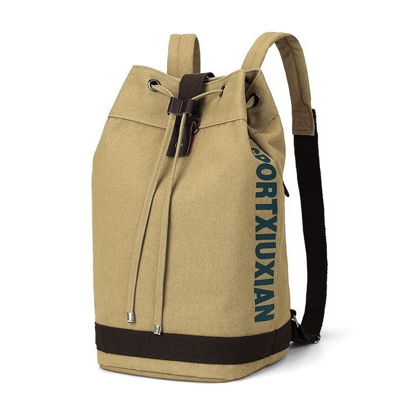 Mochila de lona masculina, mochila retrô elegante e combinada, mochila de grande capacidade para viagens de lazer