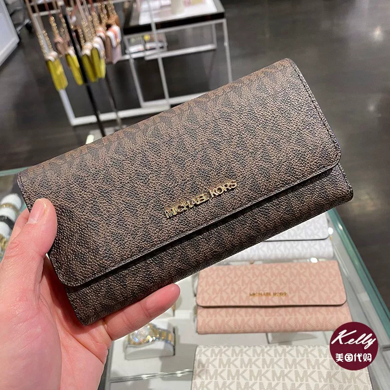 Fashion Travel Large Flat Women Wallet Jet Set Trifold Purse Signature wallet for  original M Purse for  woman
