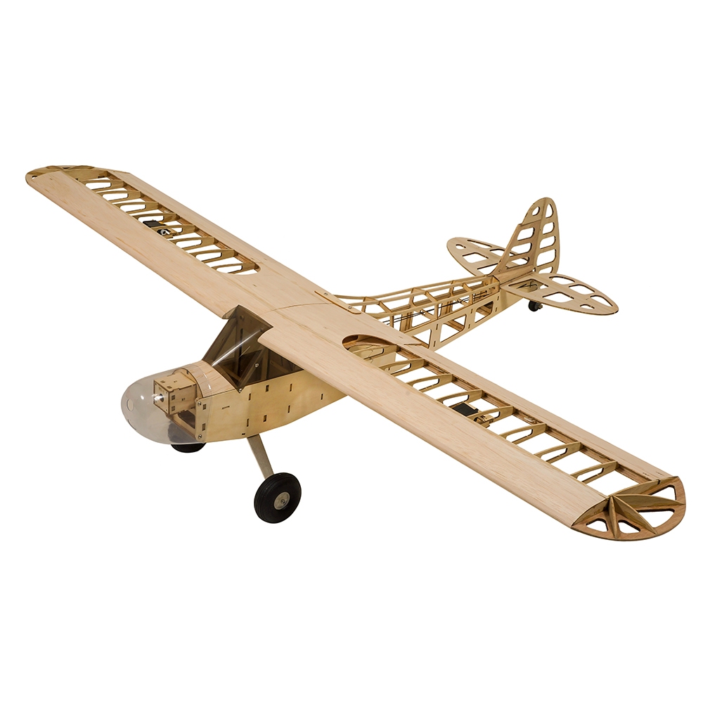 Kit Avião RC J3 Piper Cub 1180mm para Montar Estrutura em Madeira Balsa Corte a Laser Presente para Hobby e Colecionador