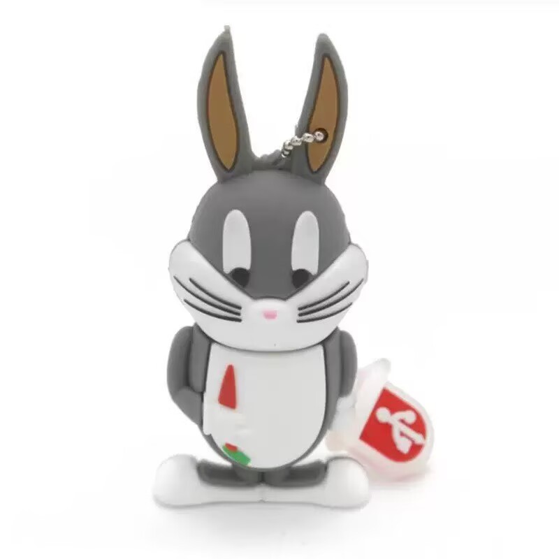 Pendrive USB De 2TB , 1TB , 128GB , 64GB , 32GB , 16GB , 8GB , 4GB , 2GB , 1GB , Coelho Fofo , Silicone , 2.0