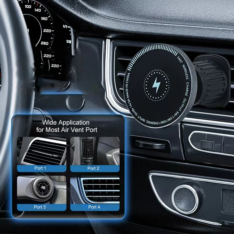 Suporte de telefone recarregável 2 em 1 para carro - Ajuste de rotação de 360° — imagem 2 de 2